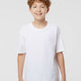 M&O Youth Gold Soft Touch Short Sleeve Crewneck T-Shirt - White - NEW