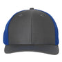 Richardson Mens Twill Back Snapback Trucker Hat - Charcoal Grey/Royal Blue - NEW