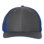 Richardson Hats Mens Twill Back Snapback Trucker Hat - Charcoal Grey/Royal Blue