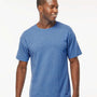 M&O Mens Gold Soft Touch Short Sleeve Crewneck T-Shirt - Heather Royal Blue - NEW