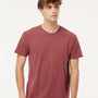 M&O Mens Vintage Garment Dyed Short Sleeve Crewneck T-Shirt - Brick Red - NEW