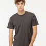 M&O Mens Vintage Garment Dyed Short Sleeve Crewneck T-Shirt - Charcoal Grey - NEW