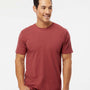 M&O Mens Vintage Garment Dyed Short Sleeve Crewneck T-Shirt - Crimson Red - NEW