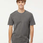 M&O Mens Vintage Garment Dyed Short Sleeve Crewneck T-Shirt - Grey - NEW