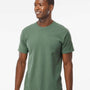 M&O Mens Vintage Garment Dyed Short Sleeve Crewneck T-Shirt - Light Green - NEW