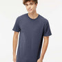 M&O Mens Vintage Garment Dyed Short Sleeve Crewneck T-Shirt - Navy Blue - NEW