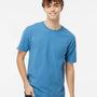 M&O Mens Vintage Garment Dyed Short Sleeve Crewneck T-Shirt - Royal Caribe Blue - NEW