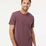 M&O Mens Vintage Garment Dyed Short Sleeve Crewneck T-Shirt - Vineyard Red - NEW