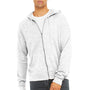 Bella + Canvas Mens Fleece Full Zip Hooded Sweatshirt Hoodie w/ Pockets - Ash Grey
