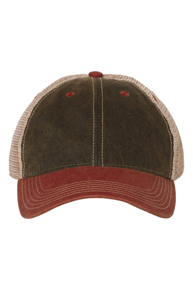 Legacy OFA Mens Old Favorite Trucker Hat Black/Cardinal Red/Khaki Flat Front