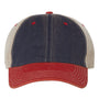 Legacy Mens Old Favorite Snapback Trucker Hat - Navy Blue/Scarlet Red/Khaki - NEW