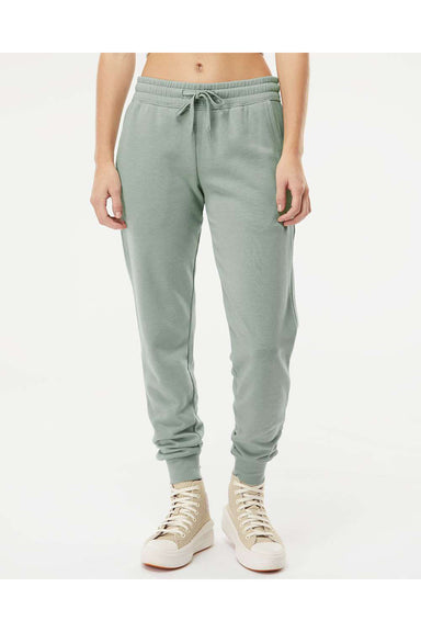 Independent Trading Co. PRM20PNT Womens California Wave Wash Sweatpants w/ Pockets Sage Green Model Front