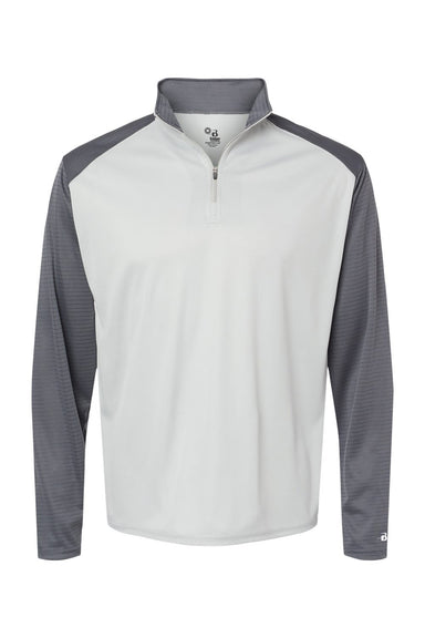 Badger 4231 Mens Breakout Moisture Wicking 1/4 Zip Pullover Silver Grey/Graphite Grey Flat Front