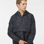 Independent Trading Co. Mens 1/4 Zip Waterproof Hooded Anorak Jacket - Black Camo - NEW