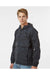 Independent Trading Co. EXP94NAW Mens Nylon Hooded Anorak Jacket Black Camo Model Side