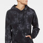 Independent Trading Company Mens Tie-Dye Hooded Sweatshirt Hoodie w/ Pouch Pocket - Black