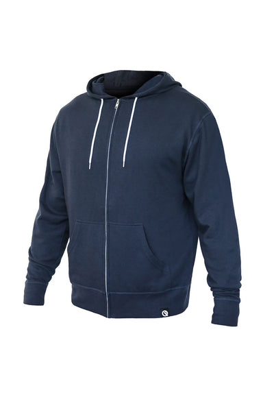 Quikflip LAFZH Mens 2-in-1 Hero Lite Full Zip Hooded Sweatshirt Hoodie Midnight Navy Blue Flat Front