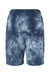 Independent Trading Co. PRM50STTD Mens Tie-Dye Fleece Shorts w/ Pockets Navy Blue Flat Back