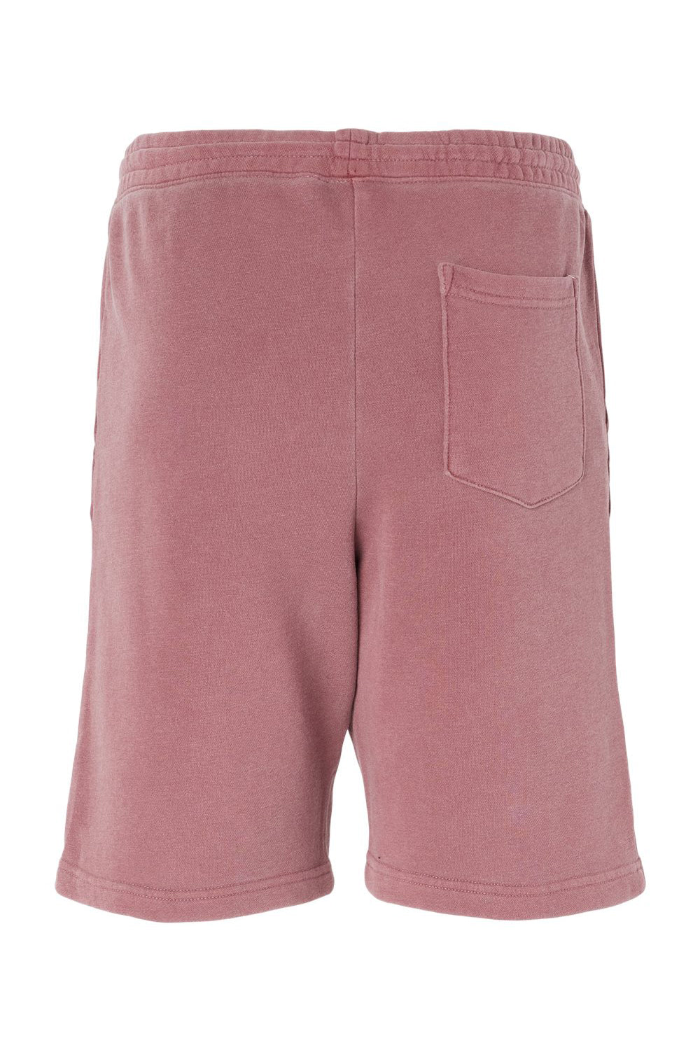 Independent Trading Co. PRM50STPD Mens Pigment Dyed Fleece Shorts w/ Pockets Maroon Flat Back
