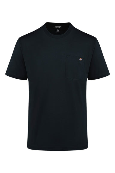 Dickies WS50-D Mens Traditional Short Sleeve Crewneck T-Shirt w/ Pocket Black Flat Front