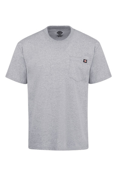 Dickies WS50-D Mens Traditional Short Sleeve Crewneck T-Shirt w/ Pocket Heather Grey Flat Front