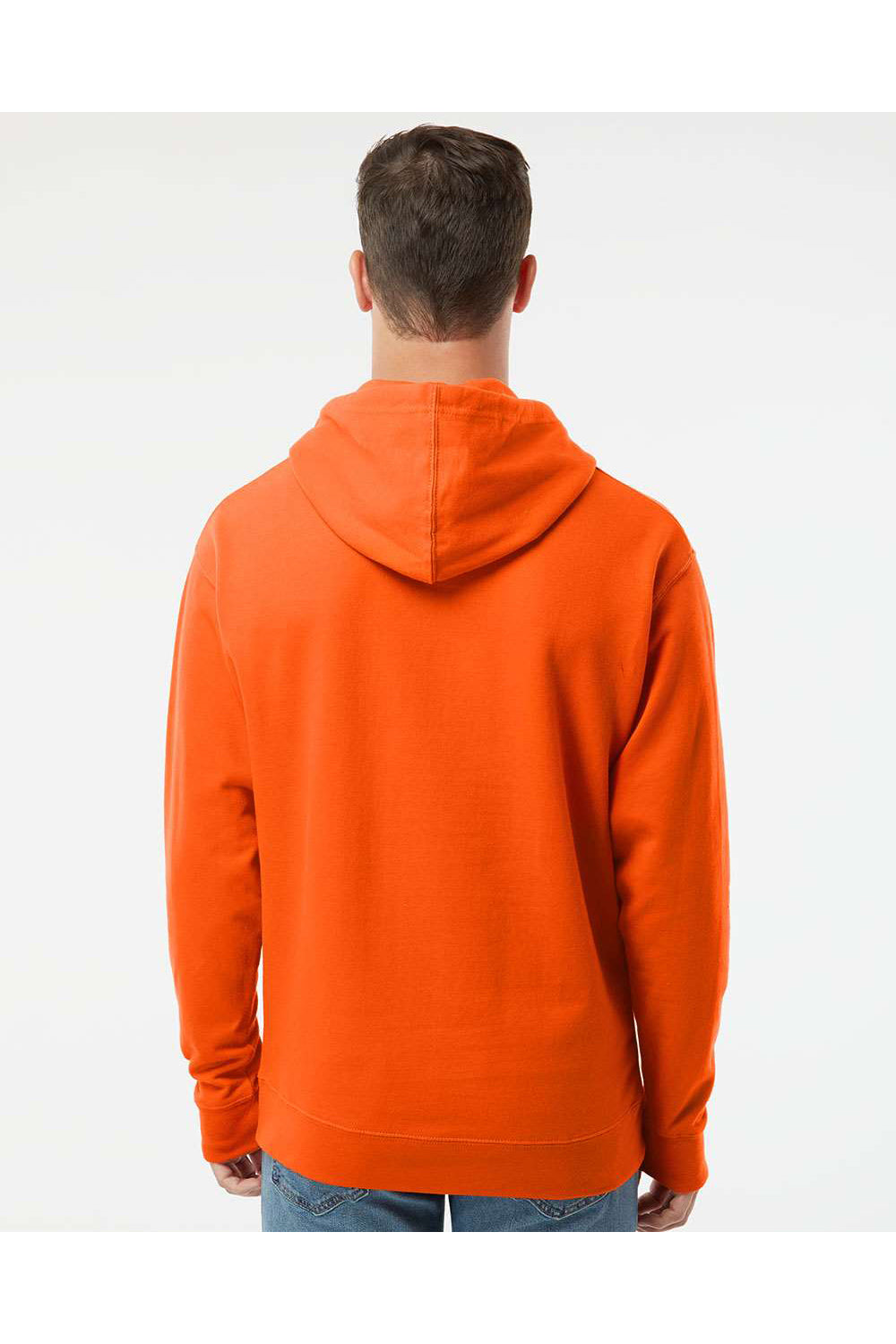Independent Trading Co. SS4500 Mens Hooded Sweatshirt Hoodie Orange Model Back