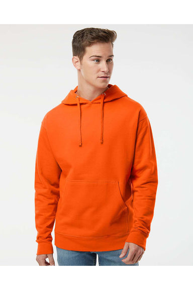 Independent Trading Co. SS4500 Mens Hooded Sweatshirt Hoodie Orange Model Front