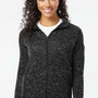 Burnside Womens Sweater Knit Full Zip Jacket - Heather Black