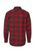 Burnside 8219 Mens Plaid Flannel Long Sleeve Snap Down Shirt w/ Double Pockets Red/Heather Black Flat Back