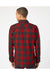 Burnside 8219 Mens Plaid Flannel Long Sleeve Snap Down Shirt w/ Double Pockets Red/Heather Black Model Back