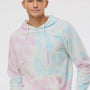 Independent Trading Company Mens Tie-Dye Hooded Sweatshirt Hoodie w/ Pouch Pocket - Cotton Candy