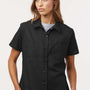 Dickies Womens Industrial Wrinkle Resistant Short Sleeve Button Down Shirt w/ Double Pockets - Black - New