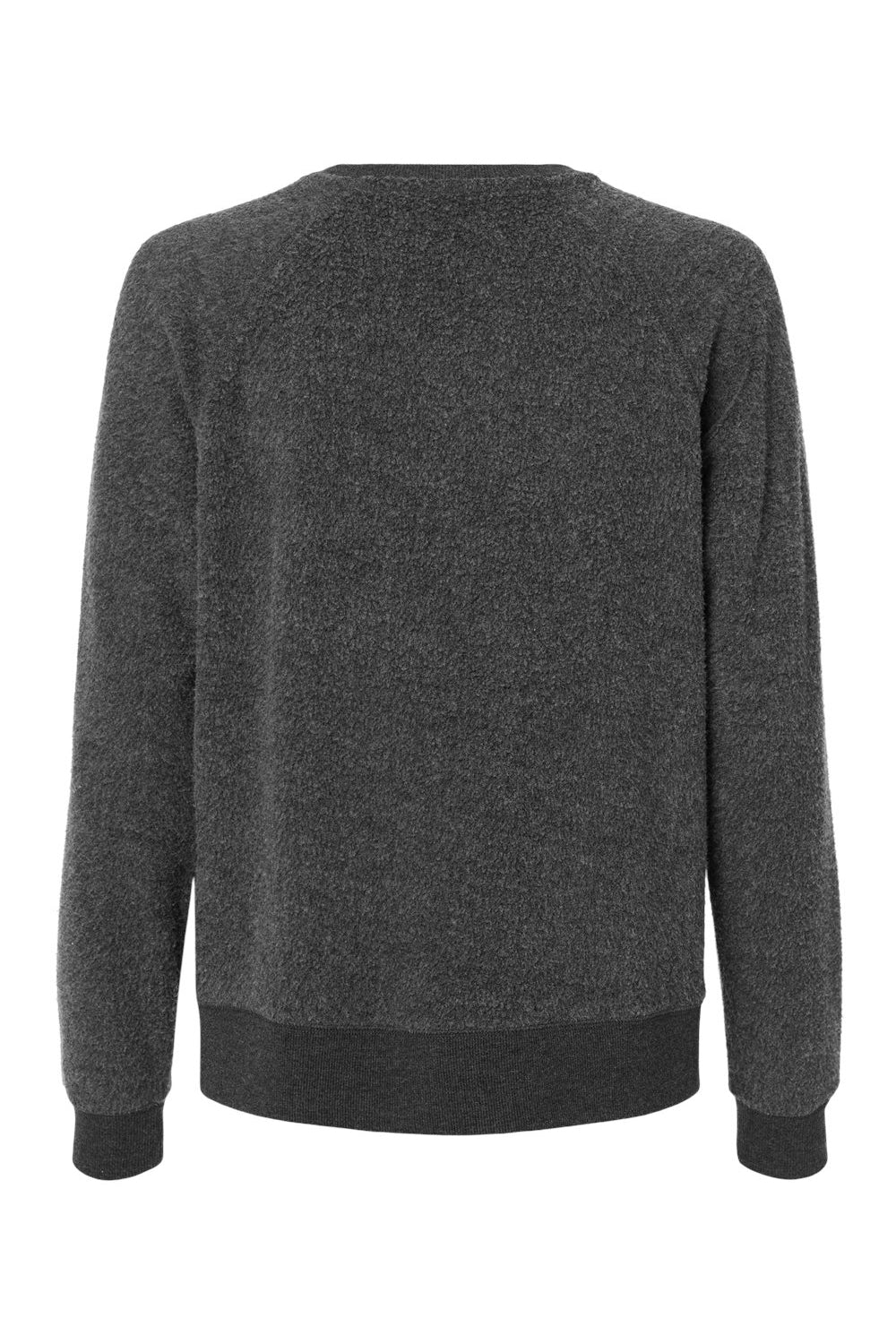 Boxercraft K01 Womens Fleece Out Crewneck Sweatshirt Charcoal Grey Flat Back