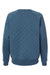 Boxercraft R08 Womens Quilted Crewneck Sweatshirt Indigo Blue Flat Back