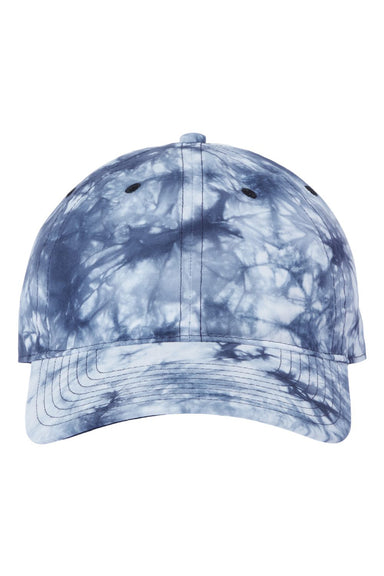 The Game GB482 Mens Tie-Dye Twill Hat Navy Tonal Flat Front
