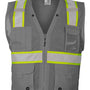 Kishigo Unisex EV Series Enhanced Visibility Multi Pocket Mesh Vest - Grey/Lime Green
