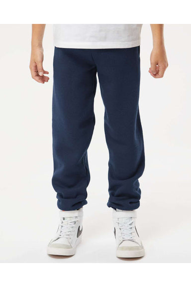 Russell Athletic 20JHBB Youth Dri Power Jogger Sweatpants w/ Pockets Navy Blue Model Front