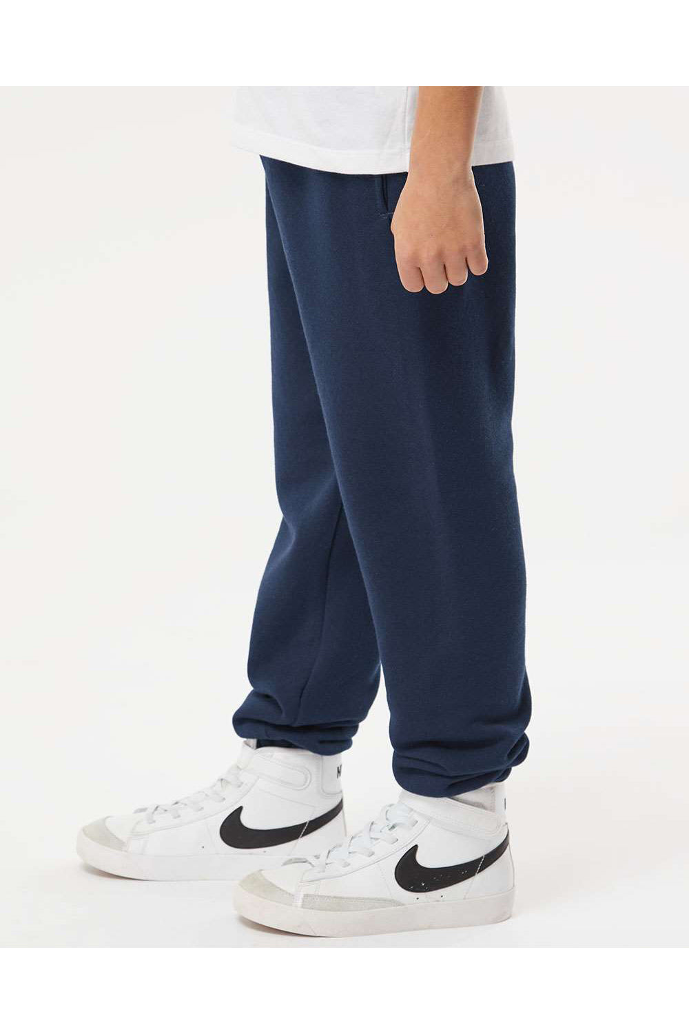 Russell Athletic 20JHBB Youth Dri Power Jogger Sweatpants w/ Pockets Navy Blue Model Side