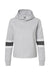 MV Sport W22135 Womens Sueded Fleece Thermal Lined Hooded Sweatshirt Hoodie Heather Grey/Ash Grey/Charcoal Grey Flat Front