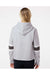 MV Sport W22135 Womens Sueded Fleece Thermal Lined Hooded Sweatshirt Hoodie Heather Grey/Ash Grey/Charcoal Grey Model Back