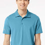Adidas Mens Ultimate Moisture Wicking Short Sleeve Polo Shirt - Hazy Blue