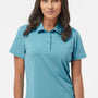 Adidas Womens Ultimate Moisture Wicking Short Sleeve Polo Shirt - Hazy Blue