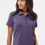 Adidas Womens Ultimate Moisture Wicking Short Sleeve Polo Shirt - Tech Purple