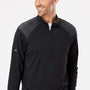 Adidas Mens Shoulder Stripe Moisture Wicking 1/4 Zip Sweatshirt - Black