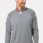 Adidas Mens Shoulder Stripe Moisture Wicking 1/4 Zip Sweatshirt - Grey