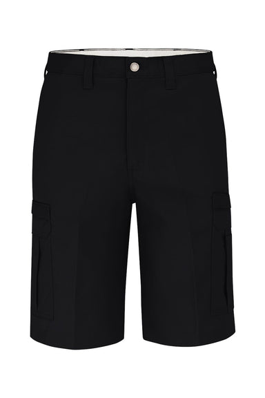 Dickies LR42 Mens Premium Moisture Wicking Industrial Cargo Shorts w/ Pockets Black Flat Front