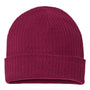 Atlantis Hats Unisex Sustainable Rib Cuffed Beanie - Burgundy