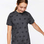 Code Five Youth Star Print Short Sleeve Crewneck T-Shirt - Smoke Grey - NEW