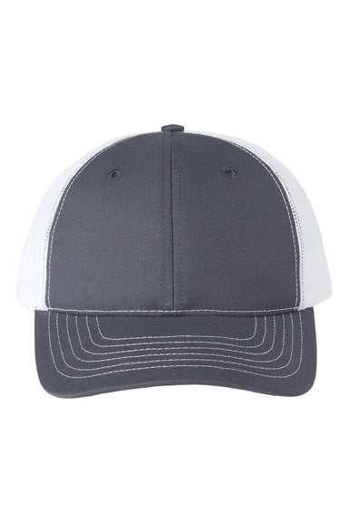 Classic Caps USA100 Mens USA Made Trucker Hat Charcoal Grey/White Flat Front