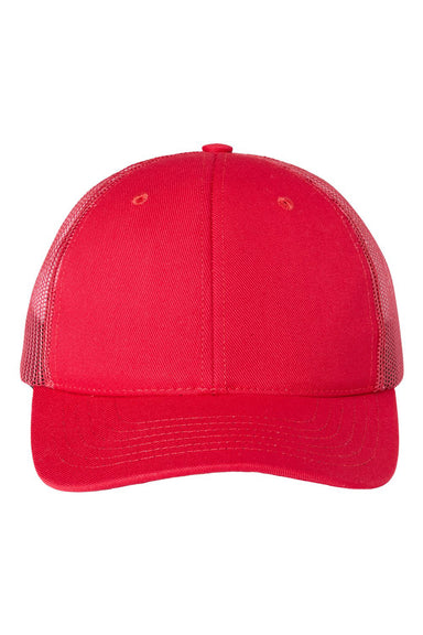 Classic Caps USA100 Mens USA Made Trucker Hat Red Flat Front